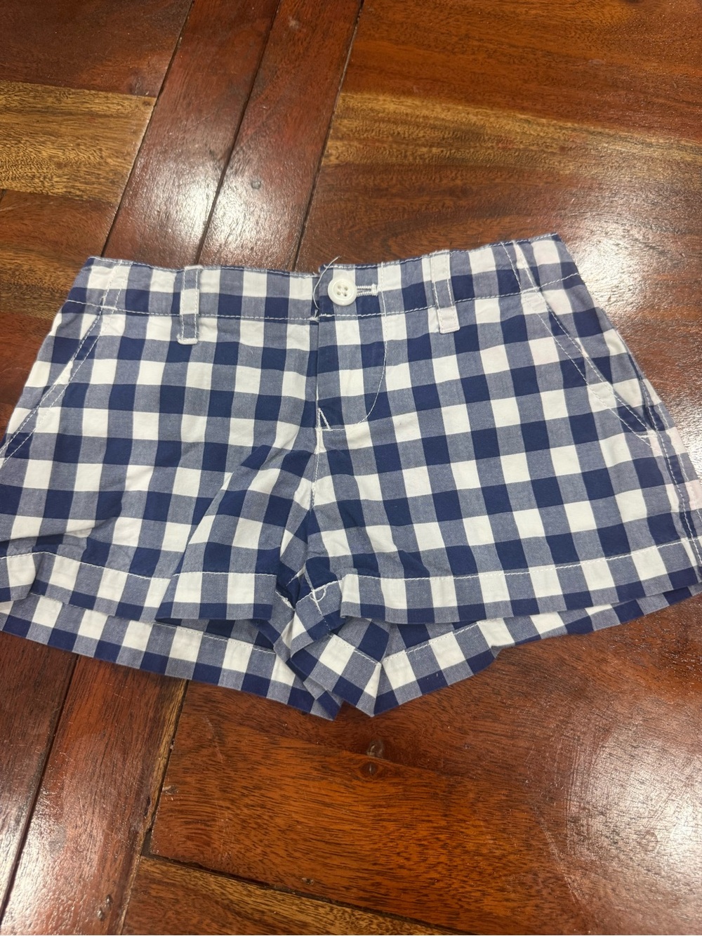 Polo by Ralph Lauren Navy & White Gingham Girls' Shorts